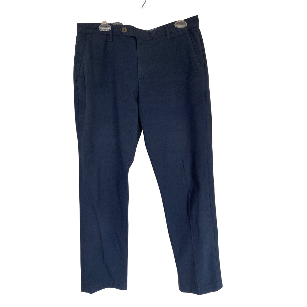 Ted Baker‎ London Mens Navy Blue Textured Chino Trousers Slim Fit 36R D210-D212